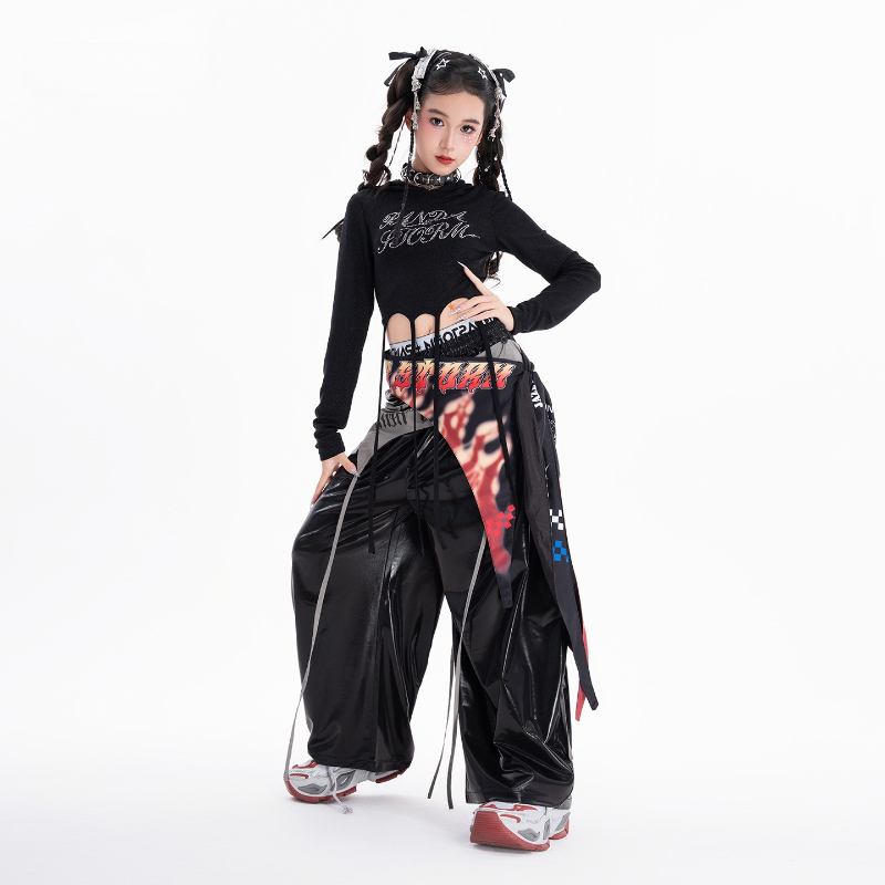 Street Fashion Kpop - Meninas hip hop conjuntos de roupas