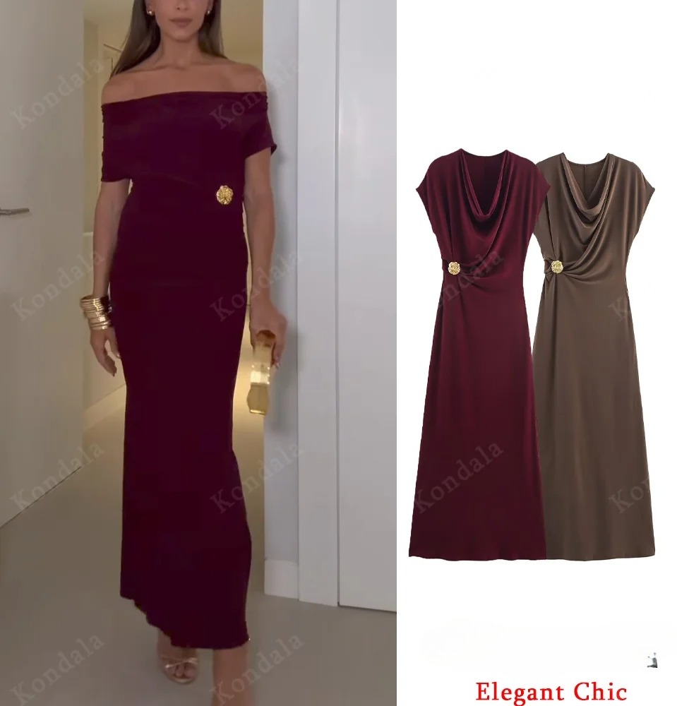 Street Fashion Fall 2025 - Kondala elegante magro namoro vestido o-pescoço
