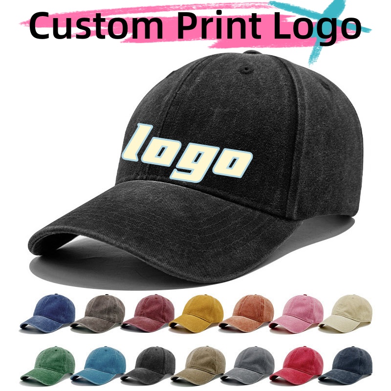 Street Fashion Hats - Logotipo impresso personalizado vintage angustiado lavado