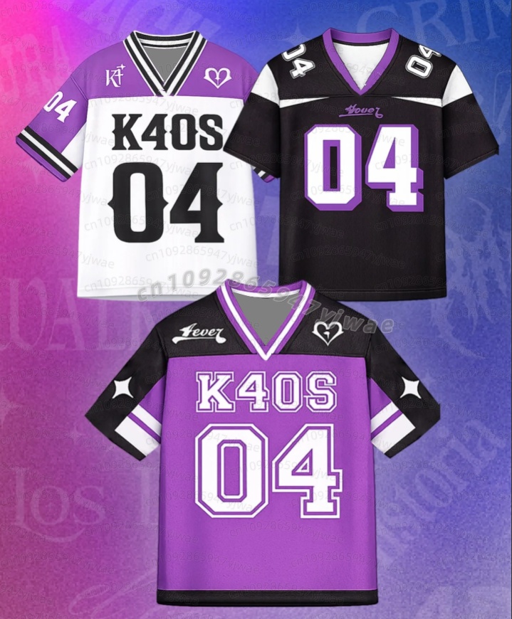 Street Fashion Kpop - Camisa de Futebol Roxa K4OS 04