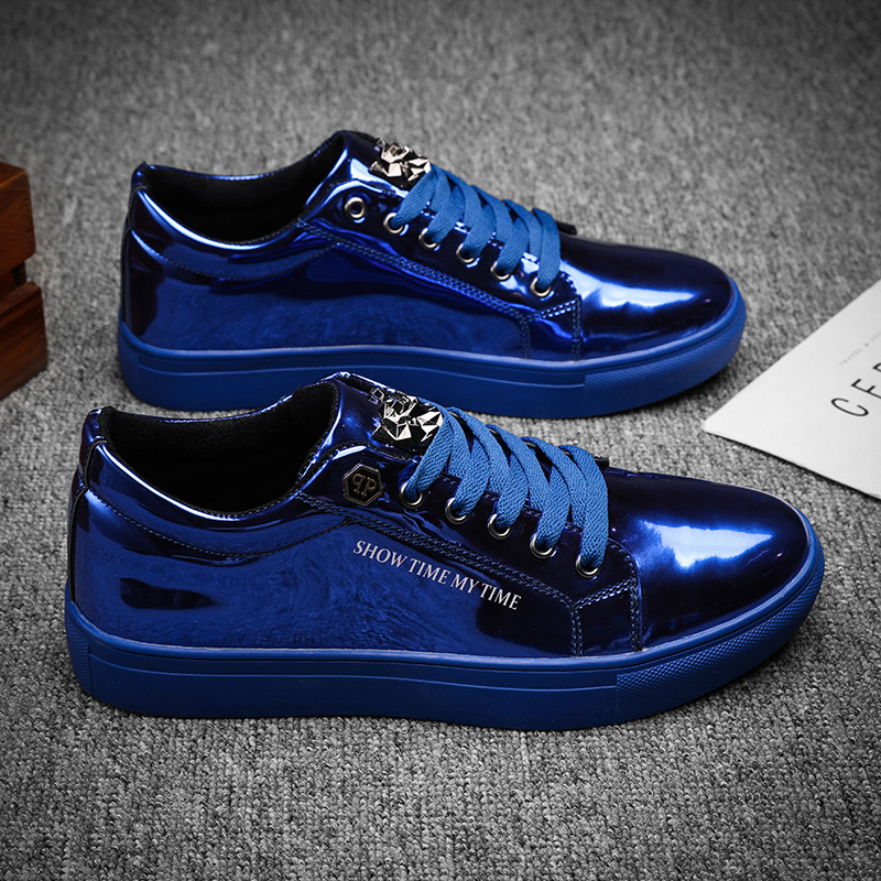 Street Fashion Style Male - Homens de luxo tênis casuais azul