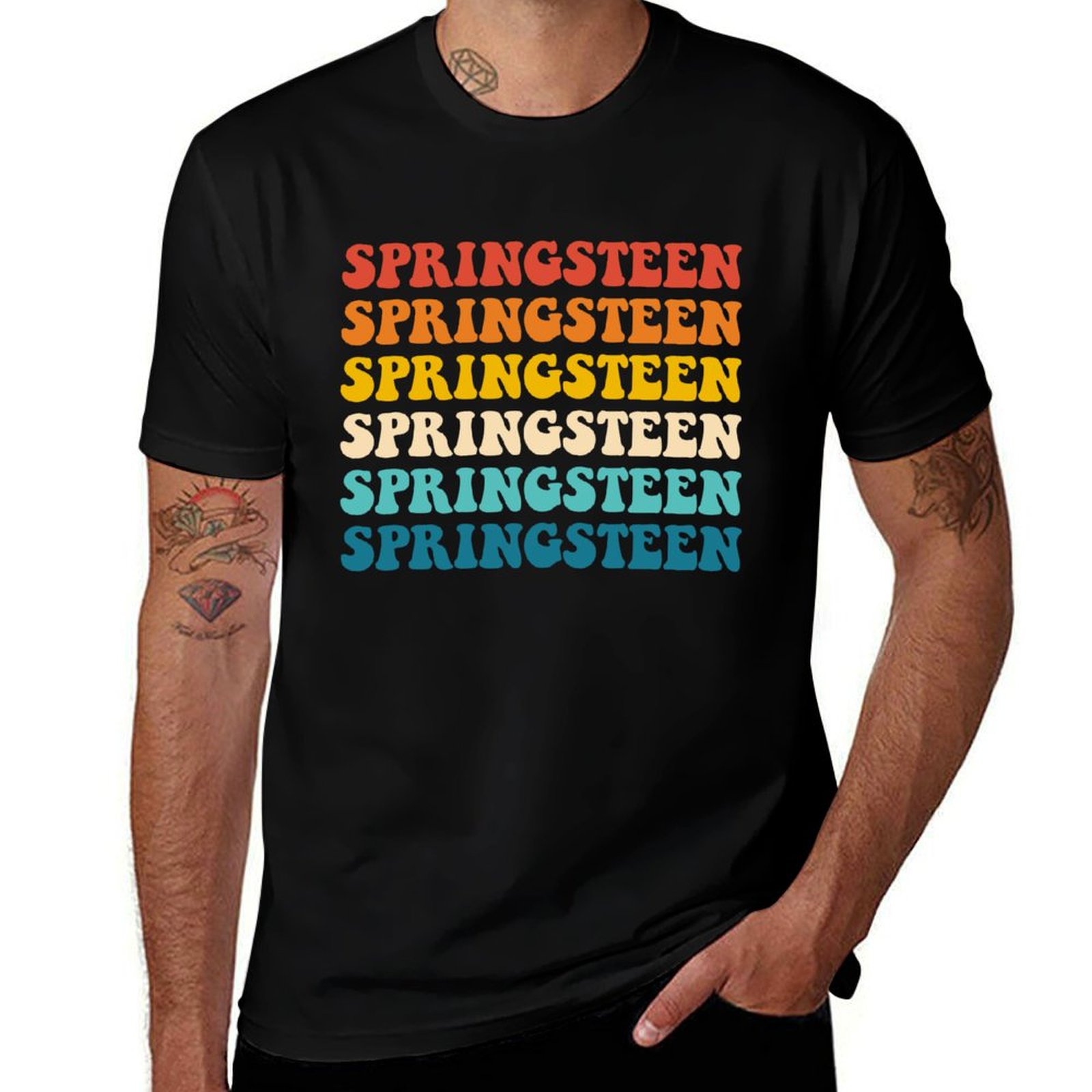 Street Fashion Co - Camiseta Vintage Springsteen Groovy Retro Boss