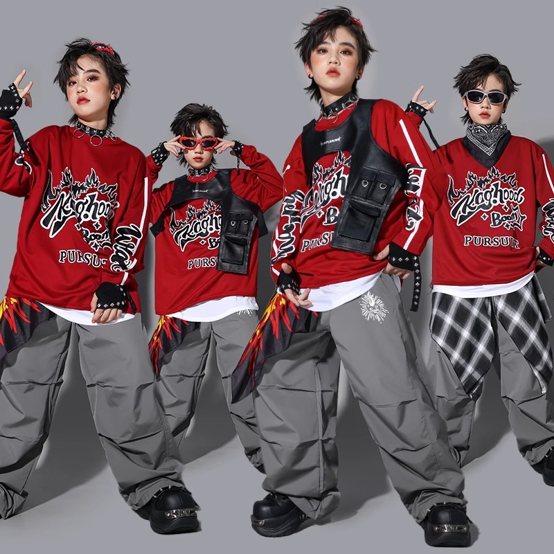 Street Fashion Kpop - Meninos k-pop moletom moda colete calças
