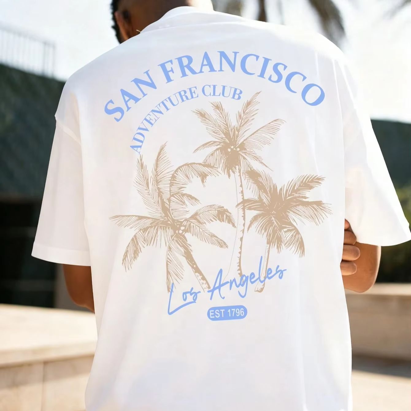 Street Fashion California - Camiseta Esportiva de Algodão com Estampa