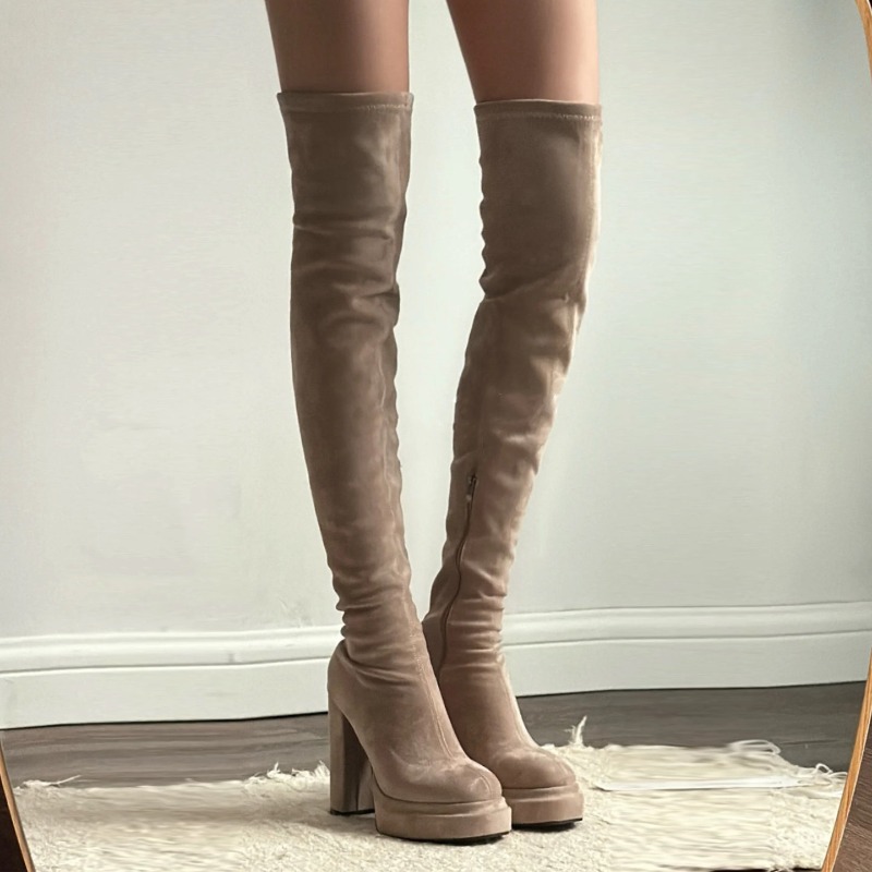 Street Fashion Ladies - Botas Femininas de Salto Alto Grosso