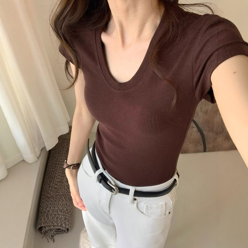 Fashion Streetwear - Camiseta Feminina de Manga Curta com