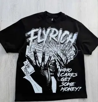 Street Fashion Art - Camiseta Oversized Masculina Y2K Harajuku Streetwear