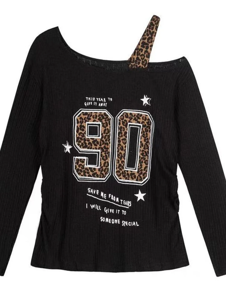 Fashion Streetwear - Camiseta Feminina Y2K com Estampa de