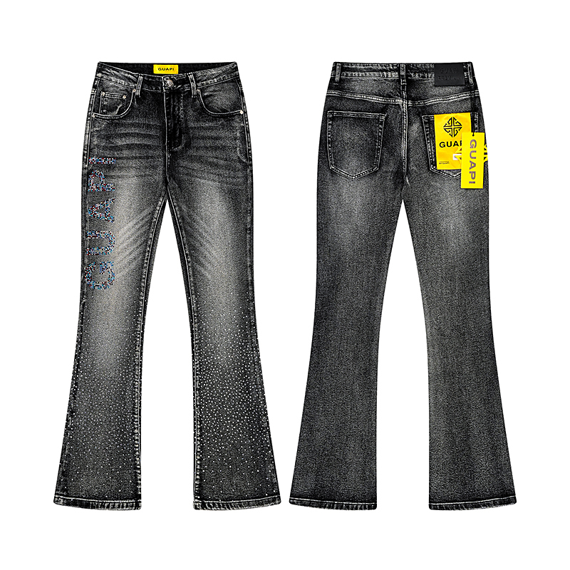 Street Fashion Brand Logo - Calças Jeans GUAPI Micro Flared de