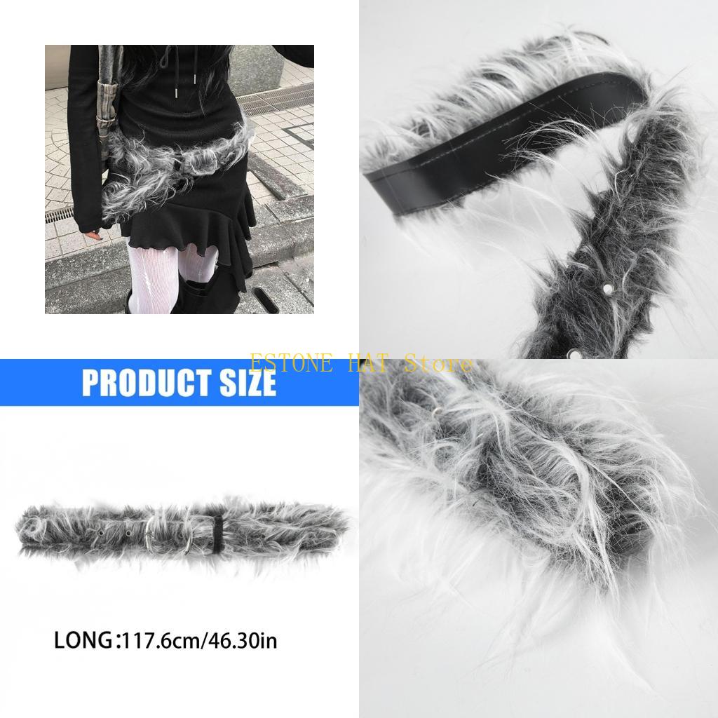 Street Fashion Reference - 49MF Cinto elegante peles peludas para