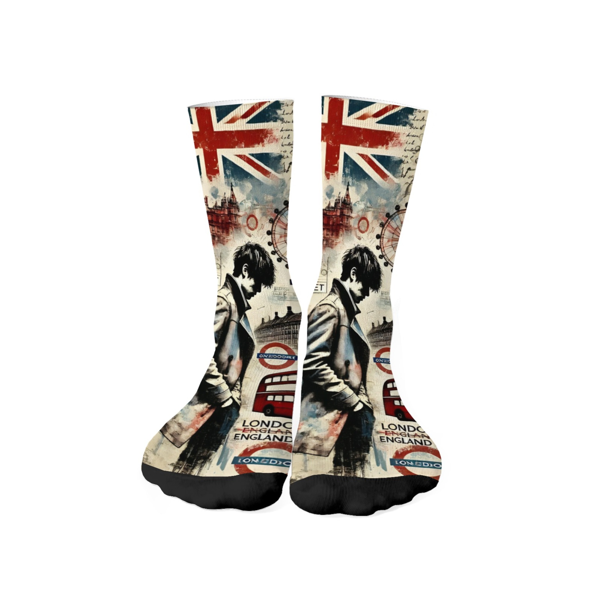 Street Fashion In London - Meias Masculinas de Cano Médio com