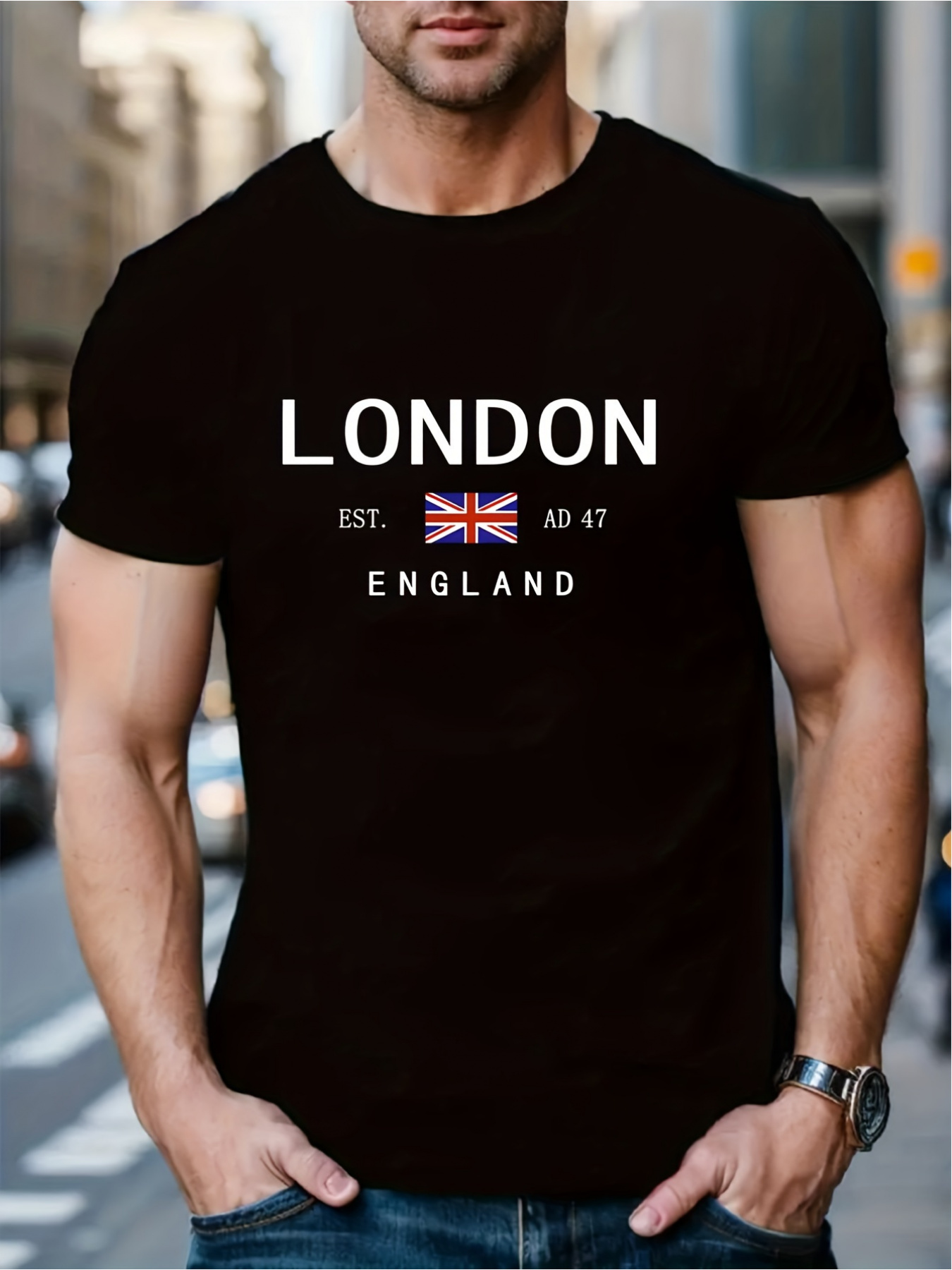 Street Fashion In London - Camiseta Unissex Estampada Londres, Inglaterra, Esportiva,