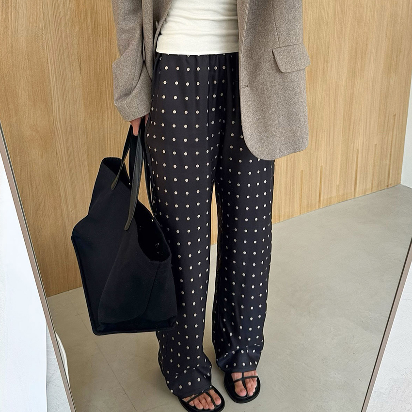 Street Fashion Fall 2025 - Calças Casuais Pretas Longas com Estampa