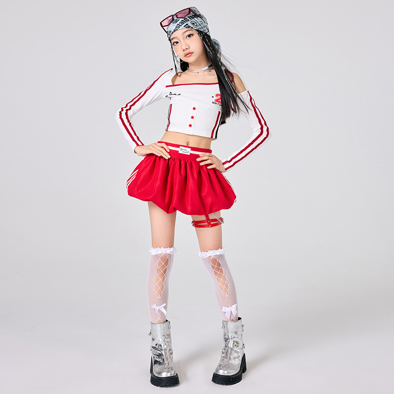 Street Fashion Kpop - Meninas hip hop roupas branco superior
