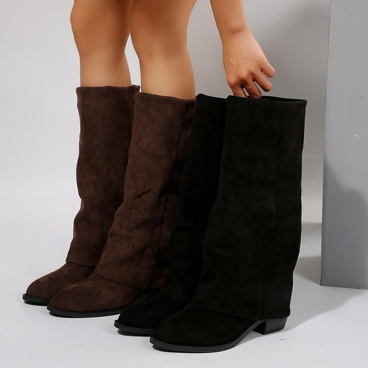 Street Fashion Denim - Botas altas do joelho das mulheres