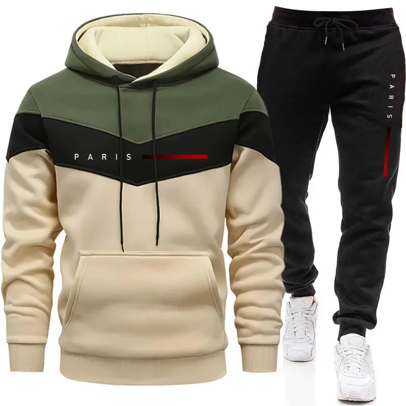 Street Fashion Art - Conjunto de Moletom Masculino Paris Fashion: