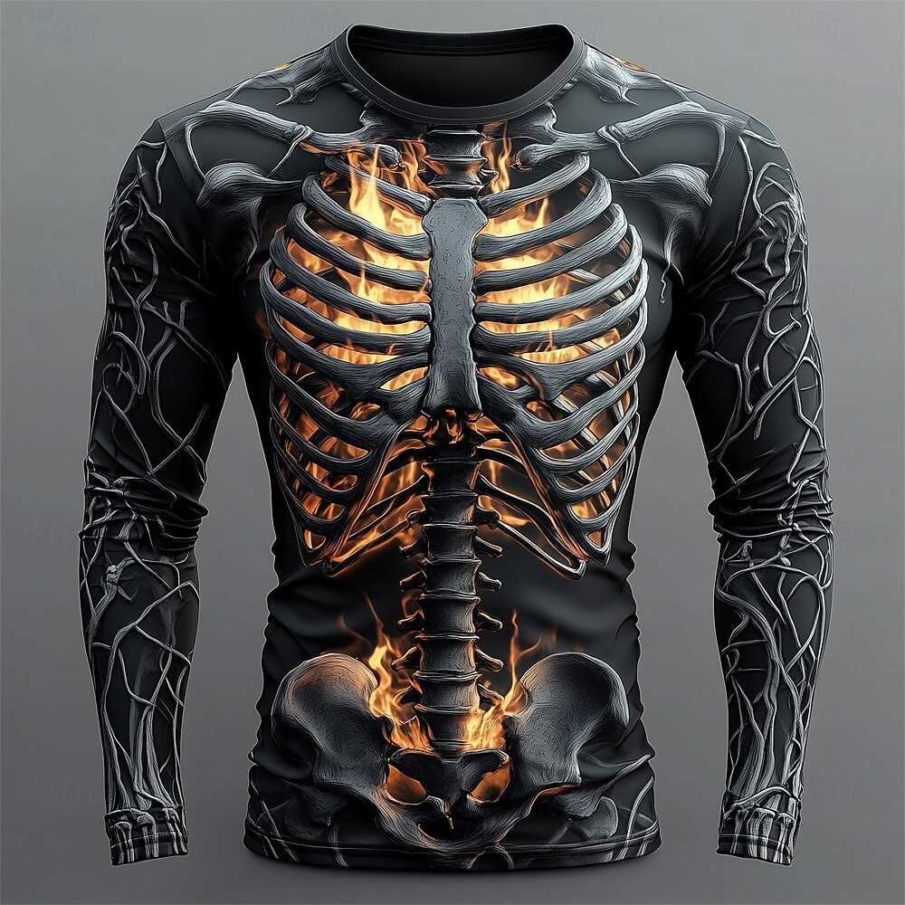 Fashion Streetwear - Camiseta Masculina de Manga Longa com