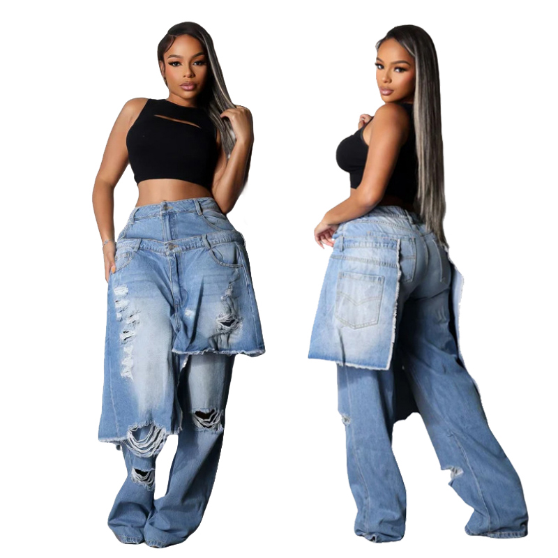 Street Fashion Fall 2025 - Moda denim calças femininas street wear