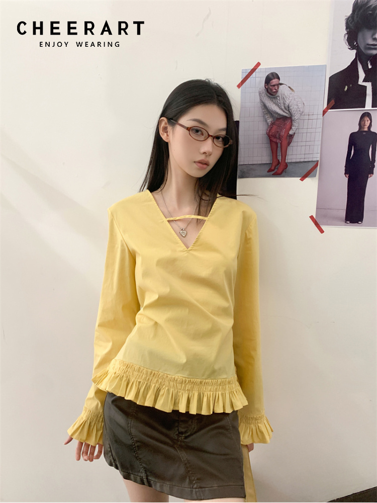 Street Fashion Fall 2025 - Cheerart outono 2025 moda mulher amarelo