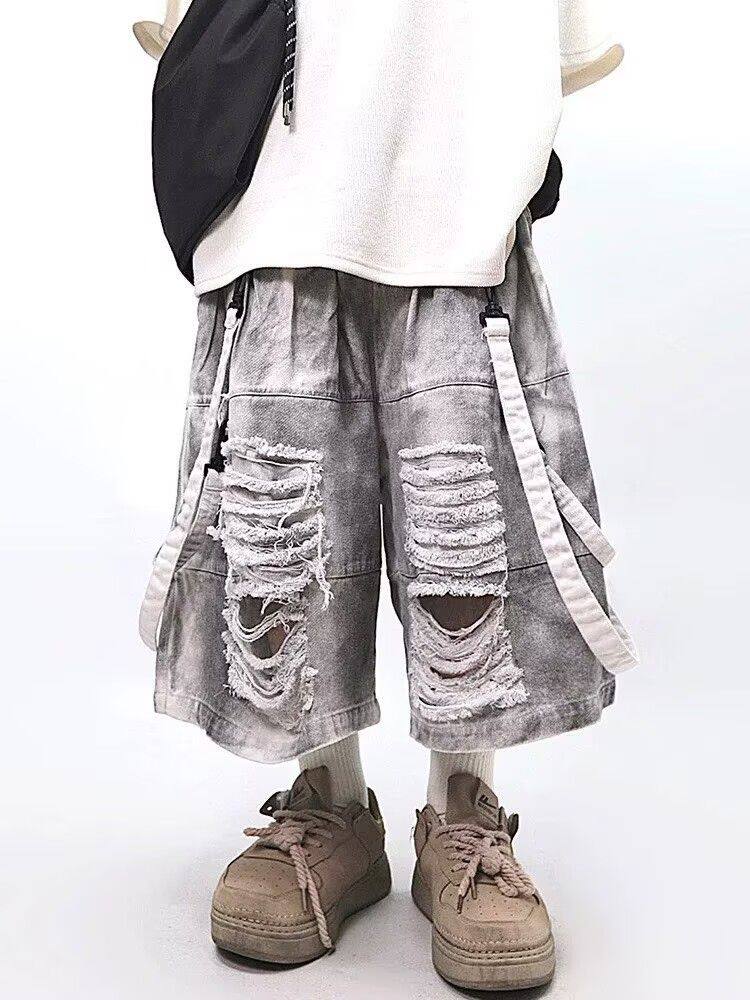 Street Fashion Style Male - Jeans Rasgados Retro Hip-hop Masculinos, Moda