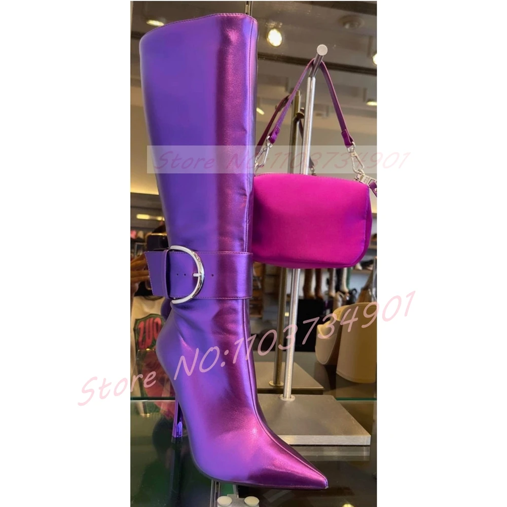 Botas Femininas Roxas Brilhant - Street Fashion Ladies avaliação e preço