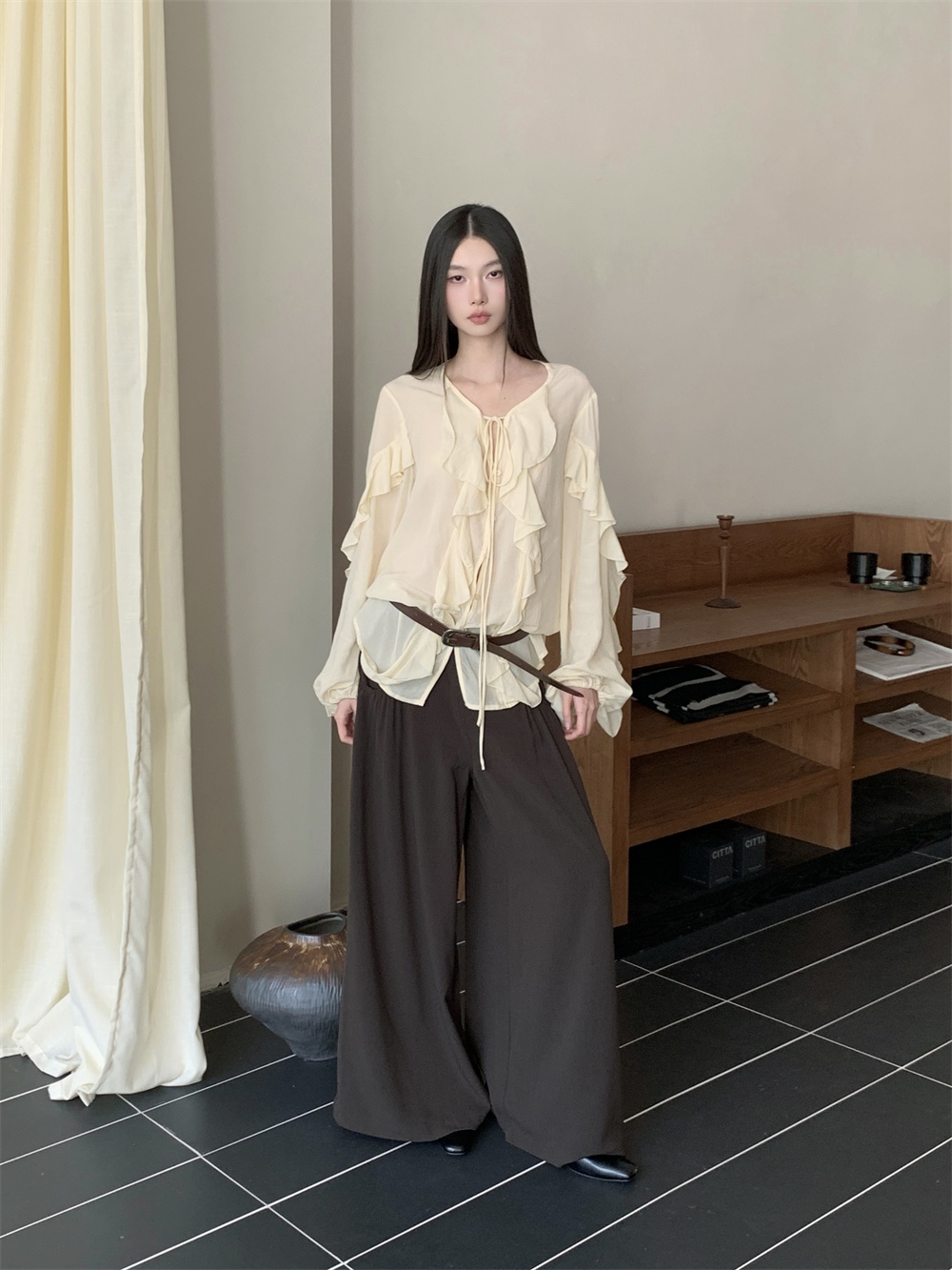 Cheerart babados decote em v g - Street Fashion Fall 2025 avaliação e preço