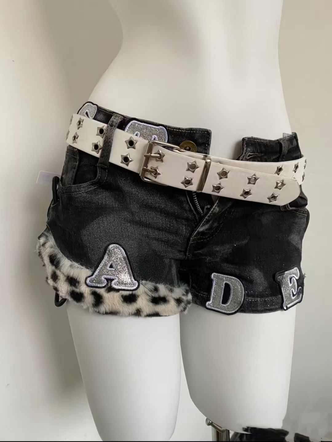 Y2k bordado remendo denim shor - Street Fashion Denim avaliação e preço