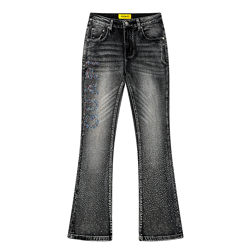 Calças Jeans GUAPI Micro Flare - Street Fashion Brand Logo avaliação e preço