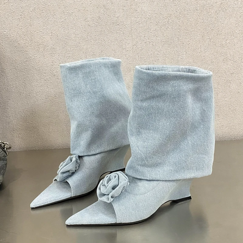 Sapatos Femininos com Design E - Street Fashion Denim avaliação e preço