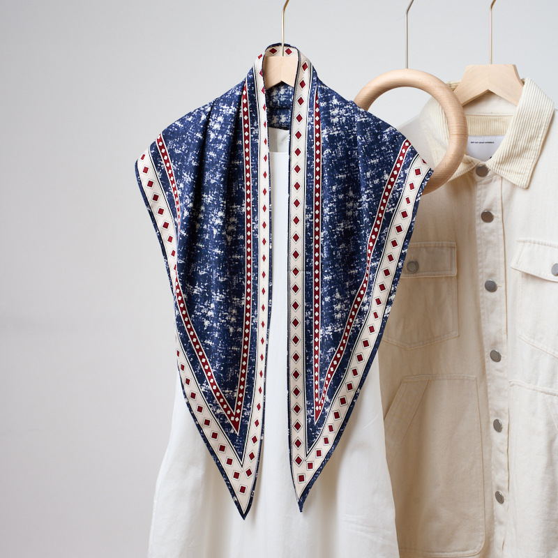 Denim azul triângulo cachecol  - Bandana Multi Way avaliação e preço