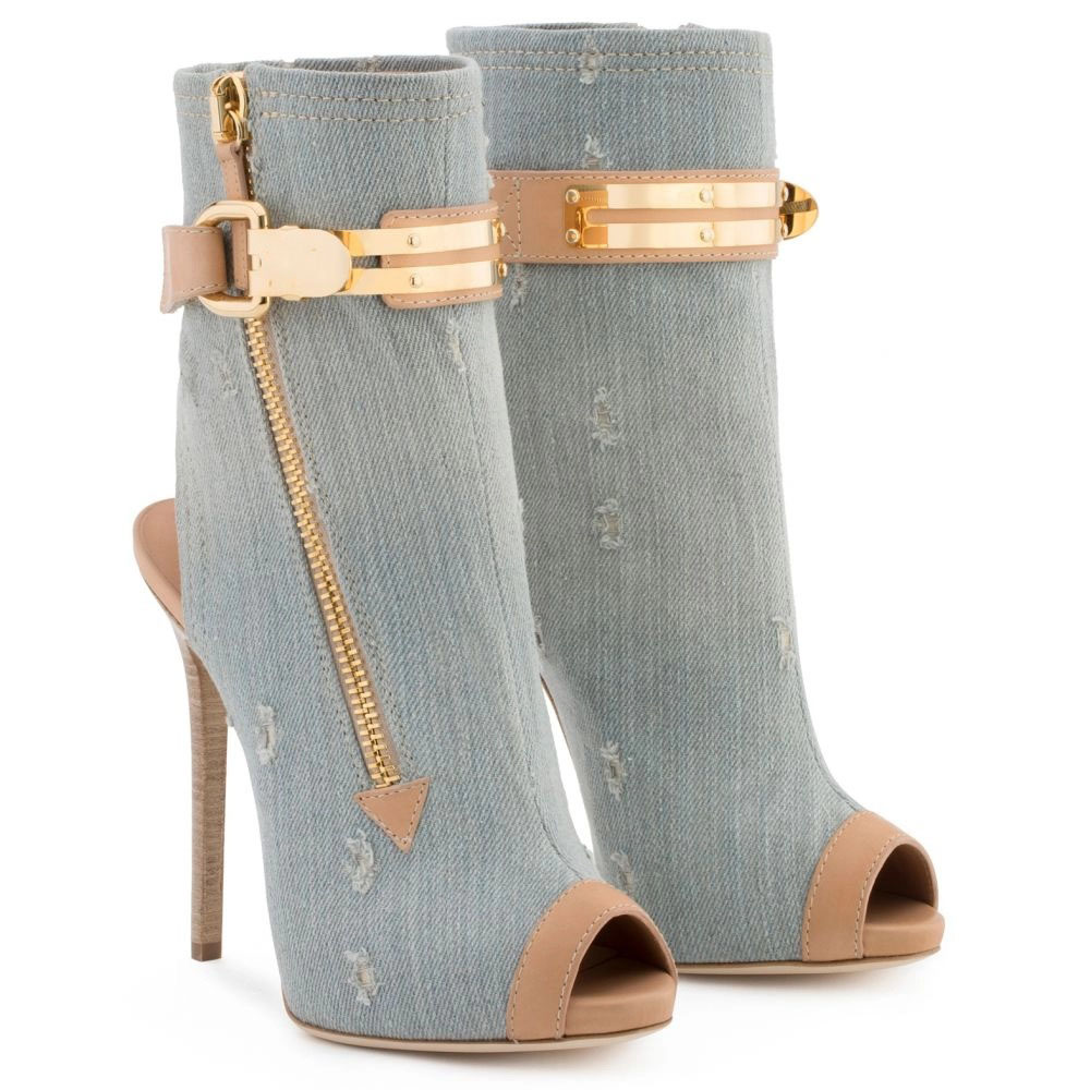 Botas Femininas de Salto Agulh - Street Fashion Denim avaliação e preço