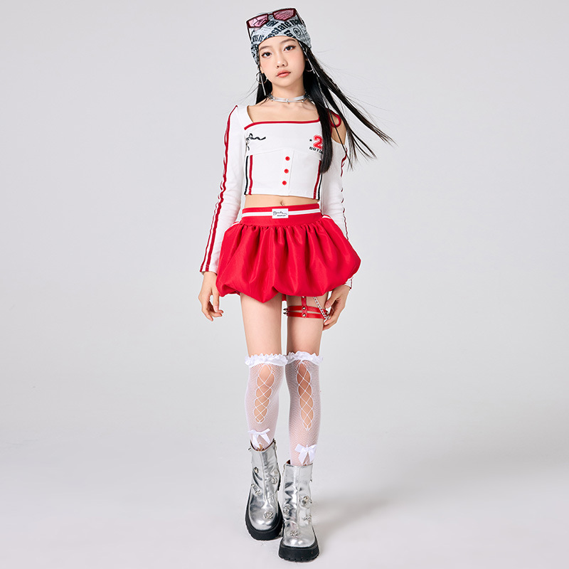 Meninas hip hop roupas branco  - Street Fashion Kpop avaliação e preço