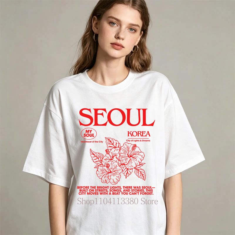 Camisetas Femininas Estilo Cor - Street Fashion Seoul avaliação e preço