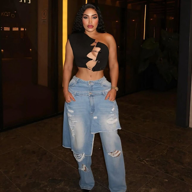 Moda denim calças femininas st - Street Fashion Fall 2025 avaliação e preço