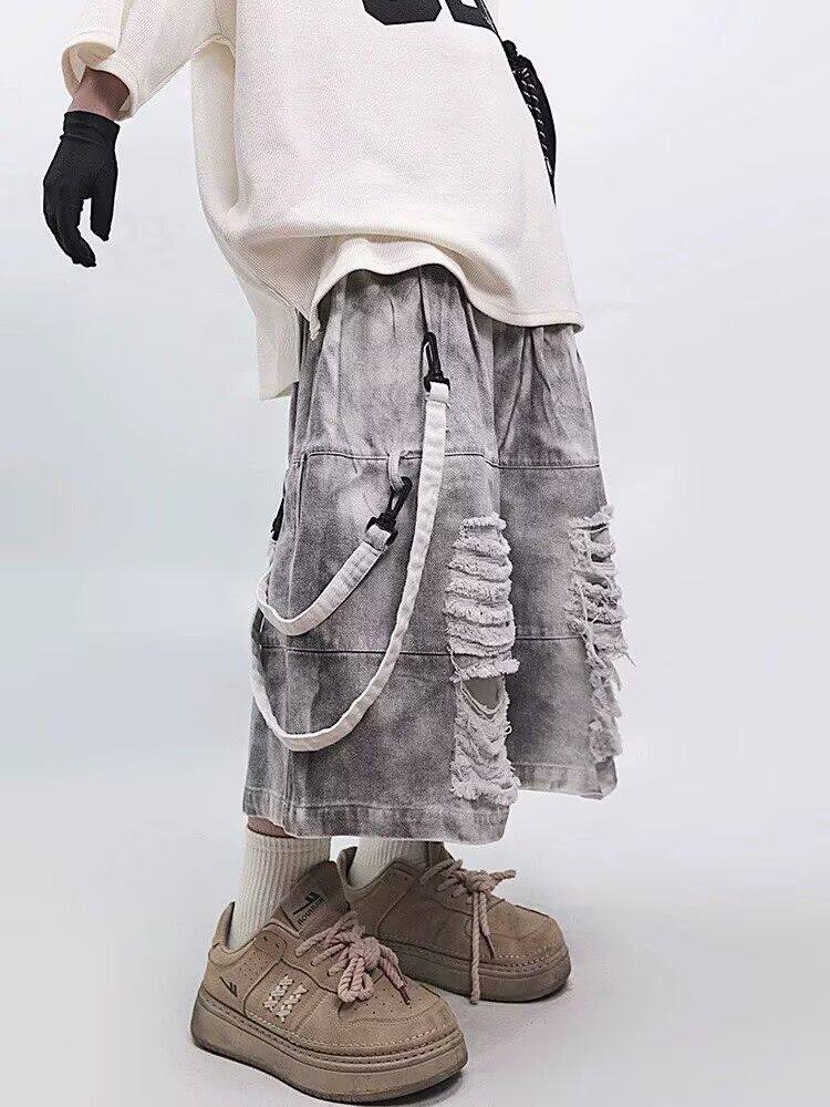 Jeans Rasgados Retro Hip-hop M - Street Fashion Style Male avaliação e preço