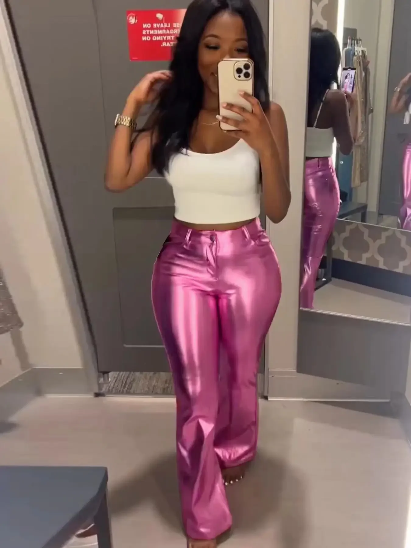 Mulheres streetwear brilhante  - Street Fashion Fall 2025 avaliação e preço